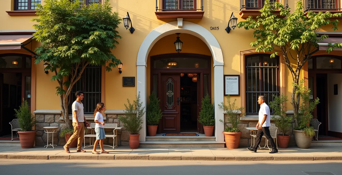 Local neighborhood hotel integrated with community businesses and residents